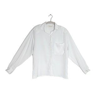 Stuart Lang Women's Long Sleeve Button Up Blouse in White - Size 10
